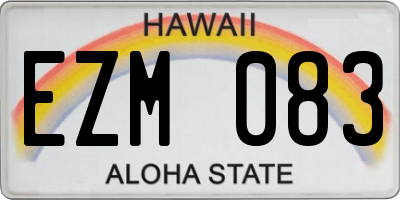 HI license plate EZM083
