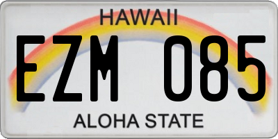 HI license plate EZM085