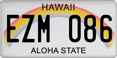 HI license plate EZM086