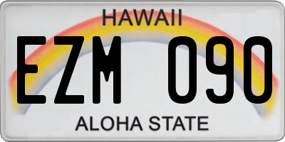 HI license plate EZM090