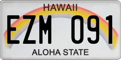 HI license plate EZM091