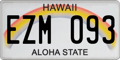 HI license plate EZM093