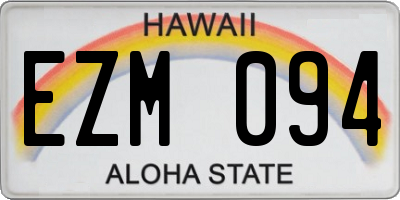 HI license plate EZM094