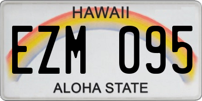 HI license plate EZM095