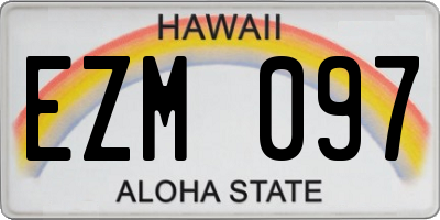 HI license plate EZM097