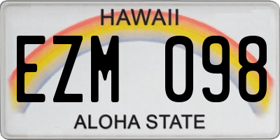 HI license plate EZM098