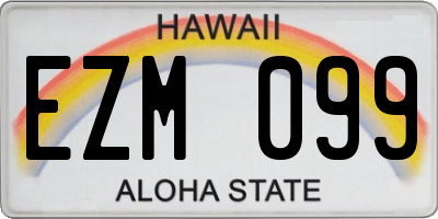 HI license plate EZM099