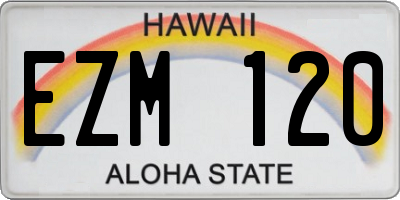 HI license plate EZM120