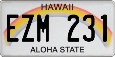 HI license plate EZM231