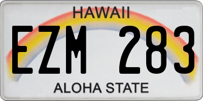 HI license plate EZM283
