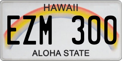 HI license plate EZM300