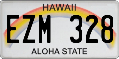 HI license plate EZM328