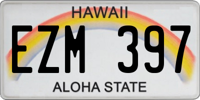 HI license plate EZM397