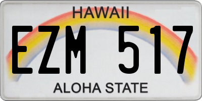 HI license plate EZM517