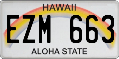HI license plate EZM663