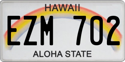 HI license plate EZM702