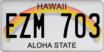 HI license plate EZM703