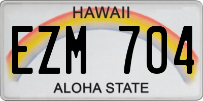 HI license plate EZM704
