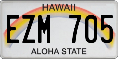 HI license plate EZM705