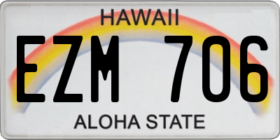 HI license plate EZM706