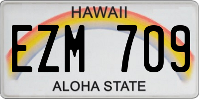 HI license plate EZM709