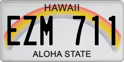 HI license plate EZM711