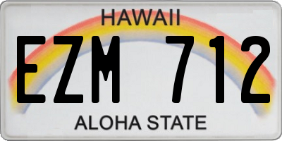 HI license plate EZM712