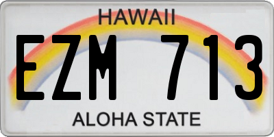 HI license plate EZM713