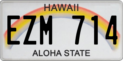 HI license plate EZM714
