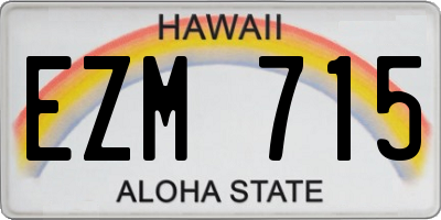 HI license plate EZM715