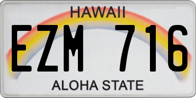 HI license plate EZM716