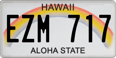 HI license plate EZM717