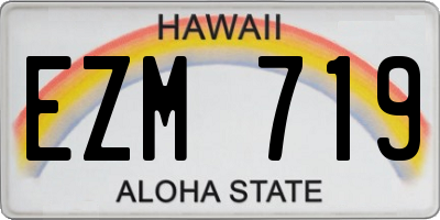 HI license plate EZM719