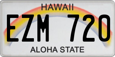 HI license plate EZM720