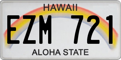 HI license plate EZM721