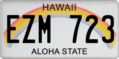 HI license plate EZM723