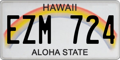 HI license plate EZM724