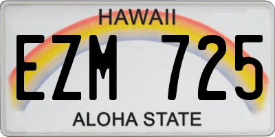 HI license plate EZM725
