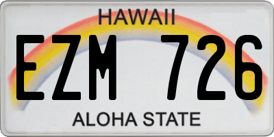 HI license plate EZM726