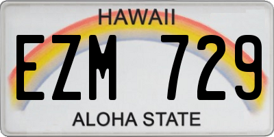 HI license plate EZM729