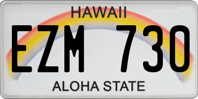 HI license plate EZM730
