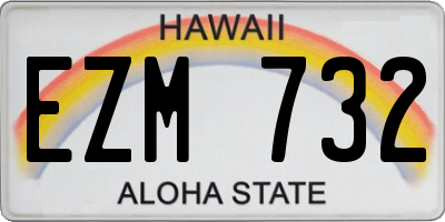 HI license plate EZM732