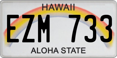 HI license plate EZM733