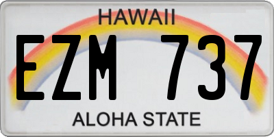 HI license plate EZM737