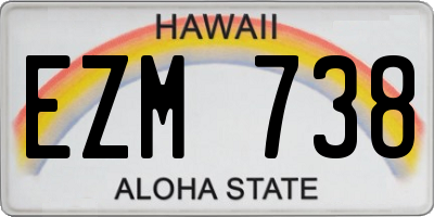HI license plate EZM738