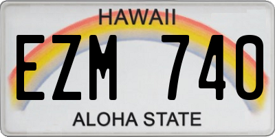 HI license plate EZM740