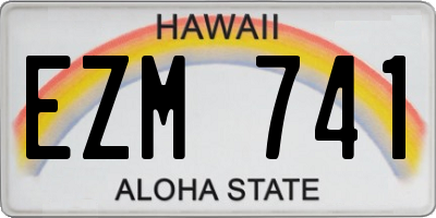 HI license plate EZM741