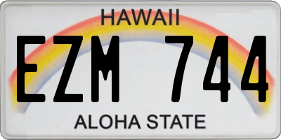 HI license plate EZM744