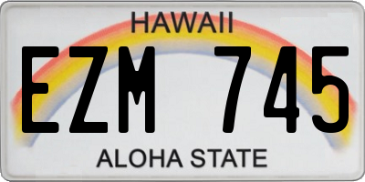 HI license plate EZM745