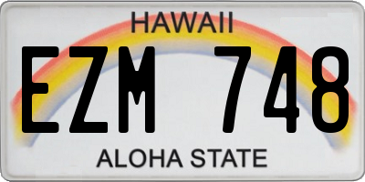 HI license plate EZM748